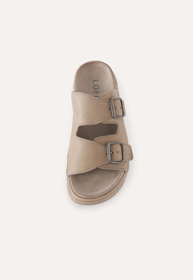 Chunky-buckle sandals, Barley, completeTheLook