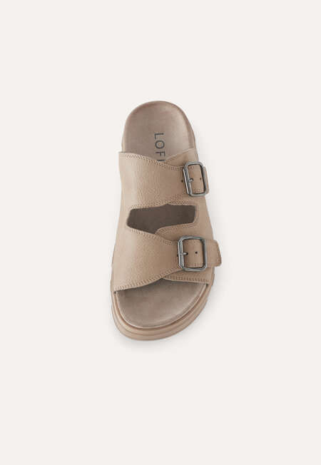 Chunky-buckle sandals, Barley, completeTheLook