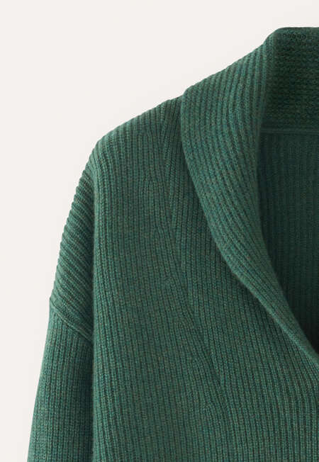 Shawl-collar cardigan, Pine green, completeTheLook