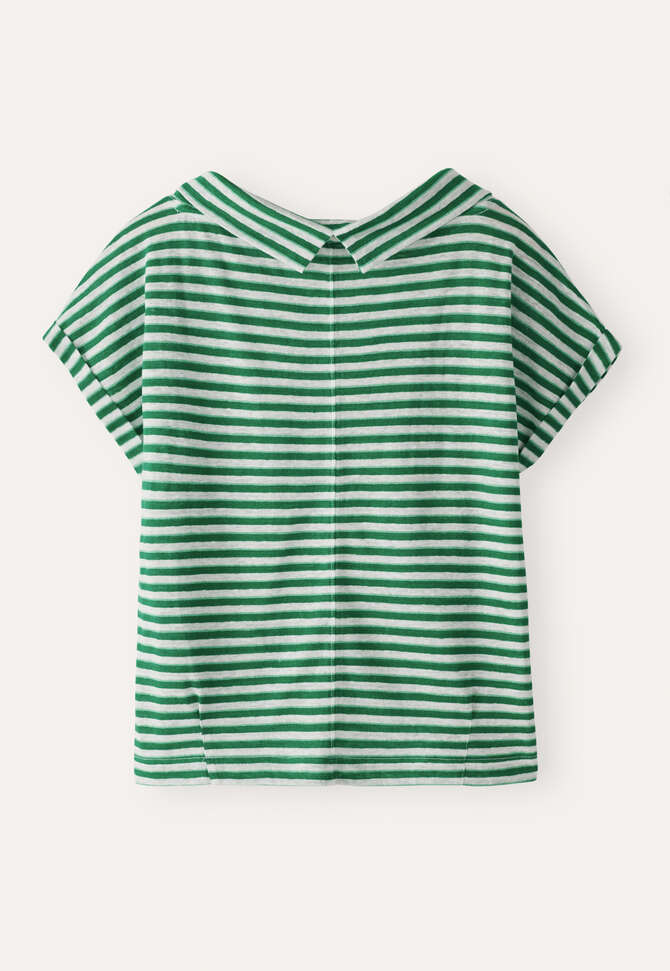 Striped jersey top, Green white, completeTheLook