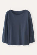 Pleated-cuff jersey top, Dark petrol, webstill