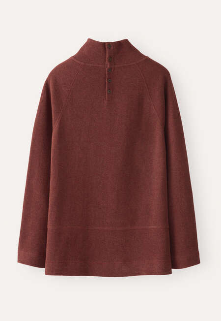 Funnel-neck tunic, Rust red, completeTheLook