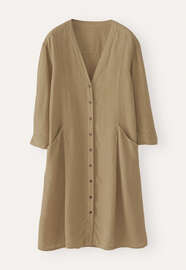 V-neck dress, Soft khaki, webstill