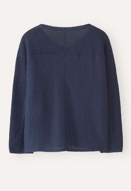 Dolman-sleeve cardigan, Blue black, completeTheLook