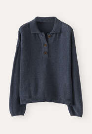 Collared sweater, Dark navy, webstill