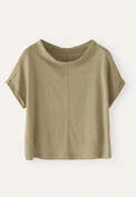 Turned-over neck top, Sage taupe, webstill
