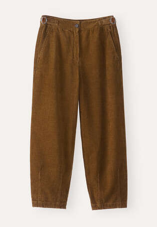 Cropped tapered-leg trousers, Tobacco, webstill