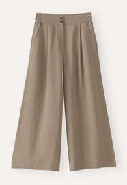 Wide & cropped trousers, Taupe brown, webstill