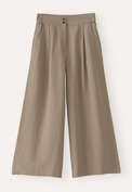 Wide & cropped trousers, Taupe brown, webstill
