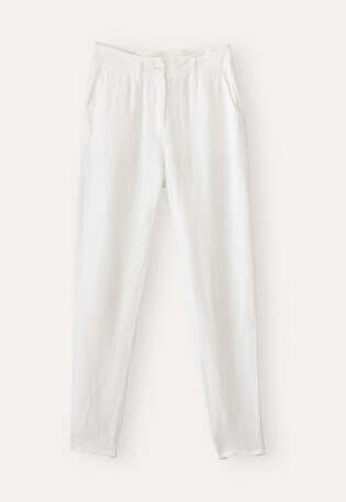 Tapered trousers, White, webstill