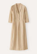 Shawl-collar dress, Gold cream, webstill