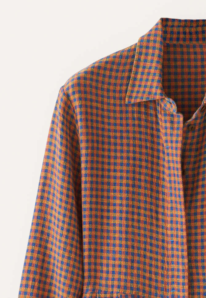 Gingham checked dress, Petrol orange, completeTheLook