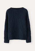 Cable-stitch sweater, Midnight, webstill