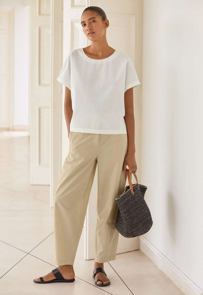 Woven T-shirt, White, completeTheLook