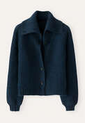 Funnel-neck cardigan, Dark petrol, webstill