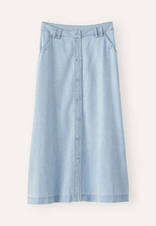 Indigo-dyed skirt, Pale denim, webstill