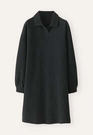 Button-neck dress, Charcoal, webstill