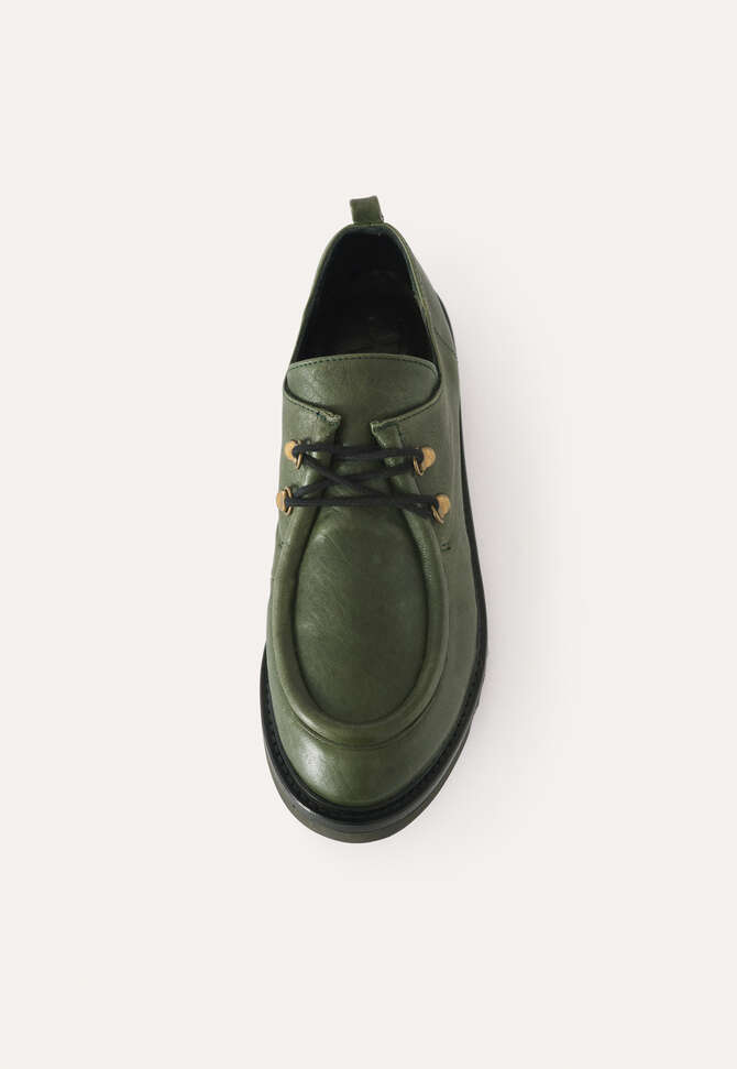 Lace-up shoes, Bottle green, completeTheLook