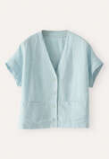 V-neck short-sleeve top, Pale mint, webstill