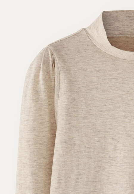 Jersey high-neck top, Grey natural, completeTheLook