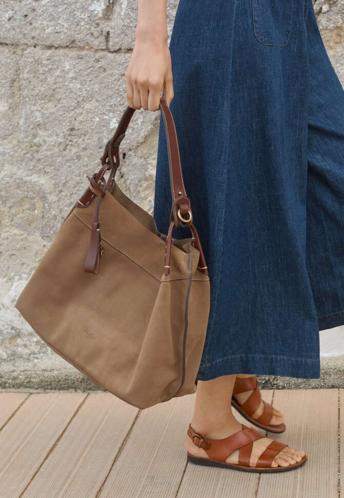 Large shoulder bag, Pale taupe, completeTheLook