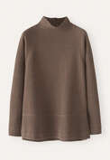 Funnel-neck tunic, Taupe brown, webstill