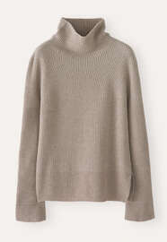Roll-neck sweater, Soft taupe, webstill