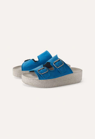 Chunky buckle sandals, Blu reale, webstill
