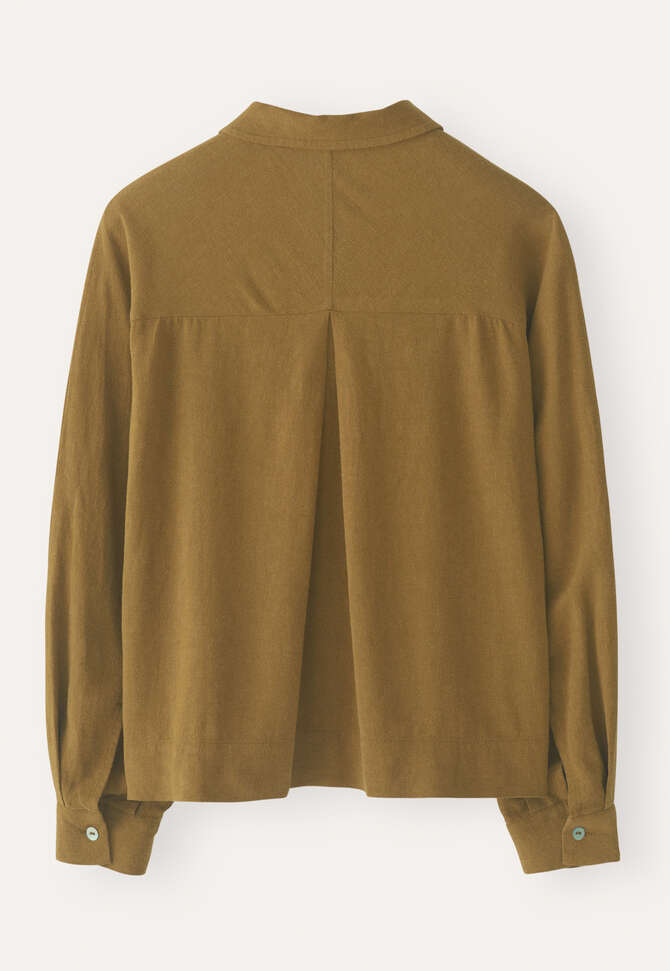 Curved-sleeve blouse, Bronze green, completeTheLook