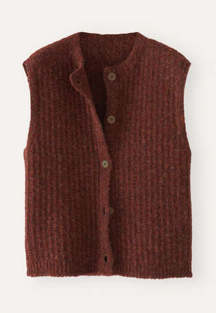 Sleeveless cardigan, Dark copper, webstill