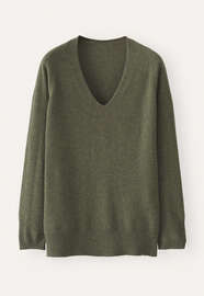 V-neck sweater, Dark olive, webstill