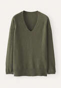 V-neck sweater, Dark olive, webstill