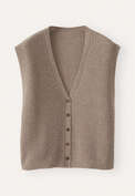 Sleeveless ribbed cardigan, Brown fawn, webstill