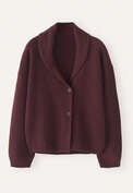 Shawl-collar cardigan, Damson, webstill