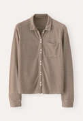 Jersey striped shirt, Brown cream, webstill