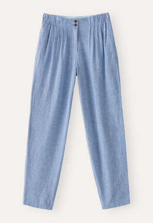 Tapered trousers, Indigo blue, webstill