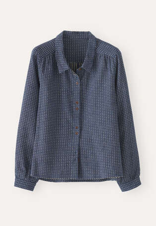 Dot-weave shirt, Soft indigo, webstill