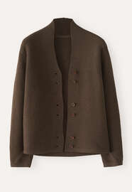 Button-front cardigan, Dark brown, webstill