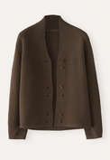 Button-front cardigan, Dark brown, webstill