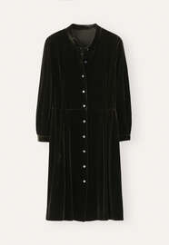 Pleat-waist dress, Fir, webstill