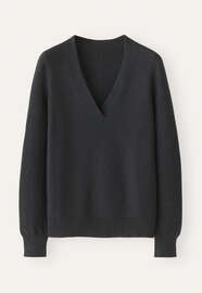 V-neck sweater, Washed black, webstill