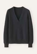 V-neck sweater, Washed black, webstill