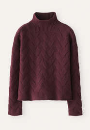 Cable sweater, Maroon, webstill