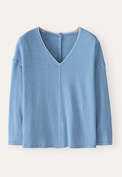 Striped v-neck top, Soft indigo, webstill