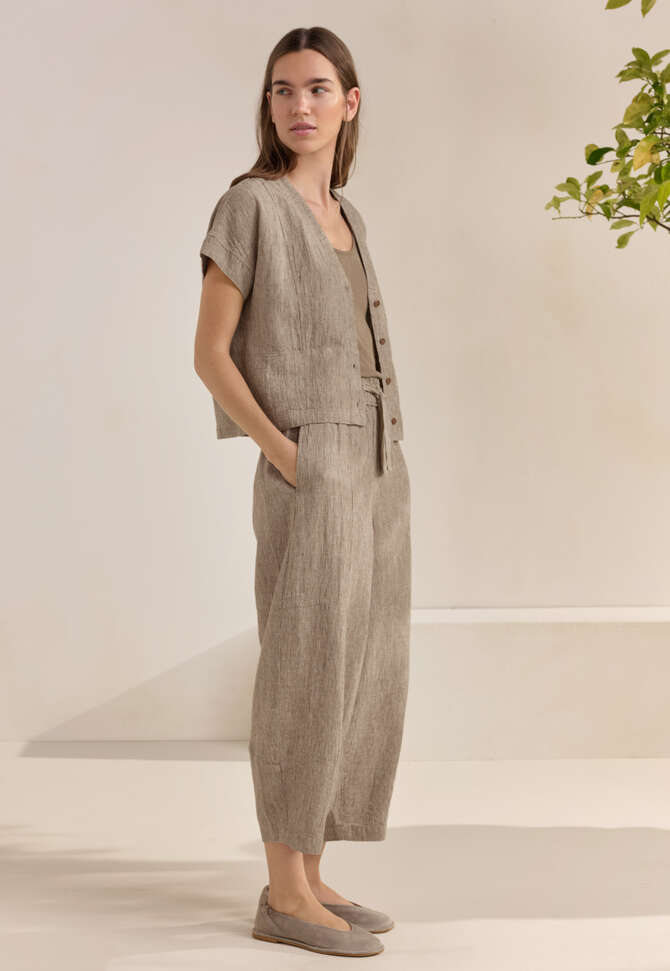 Drawstring trousers, Pink brown, completeTheLook