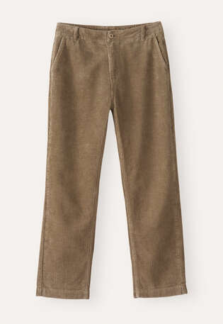 Slim cropped trousers, Taupe brown, webstill