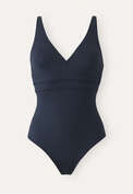 V-neck swimsuit, Petrol blue, webstill