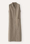 Sleeveless striped dress, Fawn grey, webstill