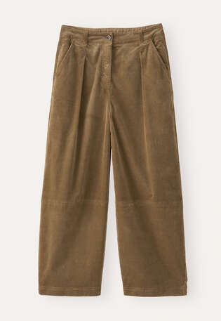 Barrel-leg trousers, Taupe brown, webstill