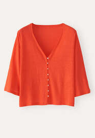 Kimono-style-sleeve jersey top, Orange red, webstill